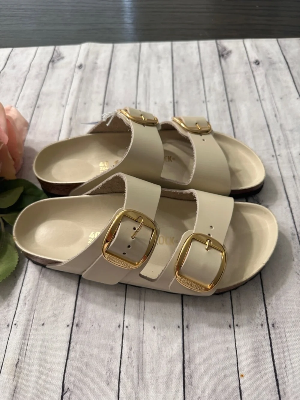 New Birkenstock Arizona Big Buckle High Shine Sandals - Picture 4 of 10